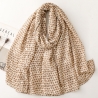 Foulard imprimé mini coeurs beige