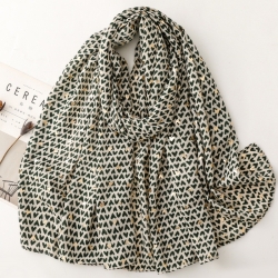 Foulard imprimé mini coeurs vert