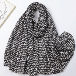 Foulard imprimé mini coeurs noir
