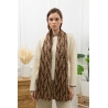 Foulard imprimé feuillage marron