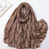 Foulard imprimé feuillage marron