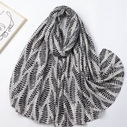 Foulard imprimé feuillage blanc
