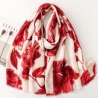Foulard imprimé grandes fleurs rouge