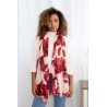 Foulard imprimé grandes fleurs rouge