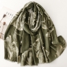 Foulard imprimé grandes fleurs vert