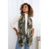 Foulard imprimé grandes fleurs vert