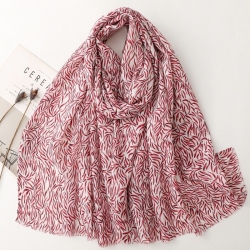Foulard imprimé minis feuillages rose