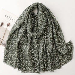 Foulard imprimé minis feuillages vert