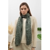 Foulard imprimé minis feuillages vert