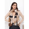 Foulard imprimé fleurs dessins marron