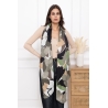 Foulard imprimé fleurs dessins vert