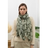 Foulard imprimé feuilles de ginkgo vert