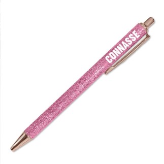 Stylo paillettes rose connasse