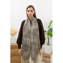 Foulard imprimé léopard beige