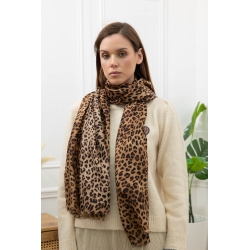 Foulard imprimé léopard camel
