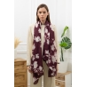 Foulard imprimé fleurs nuages bordeaux