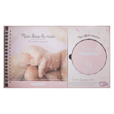 Coffret empreinte album 80 photos rose