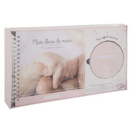 Coffret empreinte album 80 photos bleu pour fille