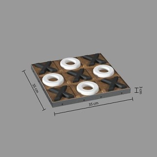 Jeu de morpion Issac 35 x 35 cm bois