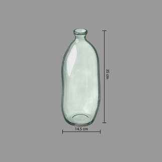 Vase bouteille 35cm verre recyclé