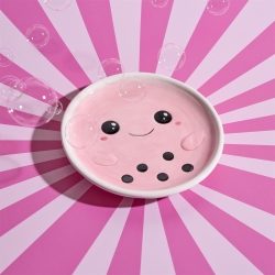 ASSIETTE RELIEF KAWAII 17,4X14,8CM MACARON