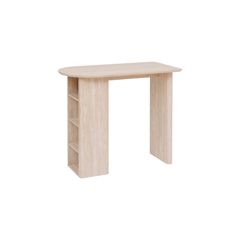Table bar Anaya effet travertin