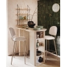 Table bar Anaya effet travertin