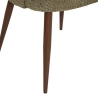 Chaise Céleste bouclette kaki pieds métal effet noyer