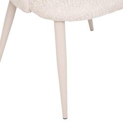 Chaise Céleste bouclette beige pieds métal beige