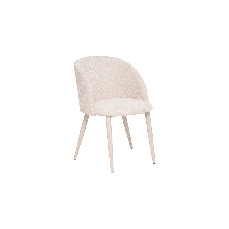 Chaise Céleste bouclette beige pieds métal beige