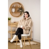 Plaid avec manches Sherpa zippé beige lin
