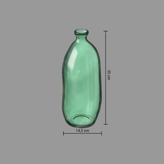 Vase bouteille 35cm verre recyclé kaki