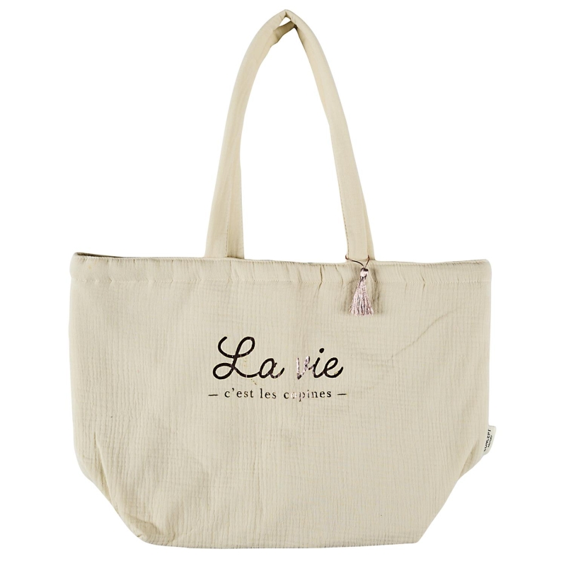 TOTE BAG GAZE DE COTON 58X20X38CM LA VIE