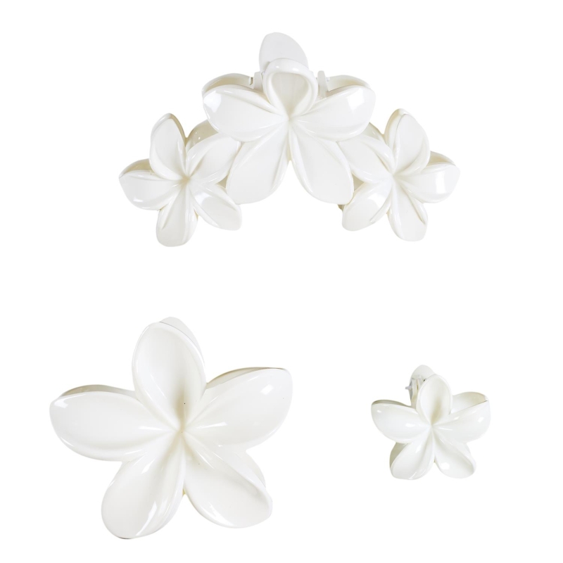 PINCES A CHEVEUX X3 BLANC MONOI