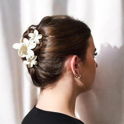 PINCES A CHEVEUX X3 BLANC MONOI