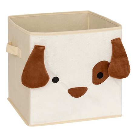 Boîte rangement velours chien 29 x 29 cm pliable cube pas cher