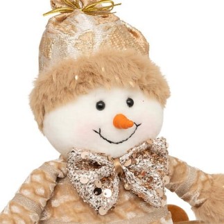 Bonhomme de neige à skis déco 30 cm