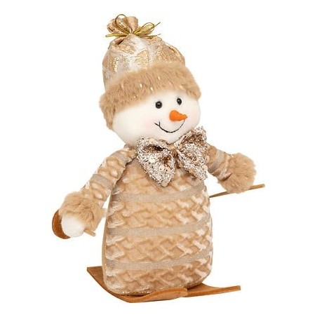 Bonhomme de neige à skis déco 30 cm