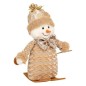 Bonhomme de neige à skis déco 30 cm