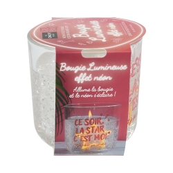 BOUGIE PARFUMEE LUMINEUSE NEON CE SOIR C'EST MOI LA STAR GIRL POWER