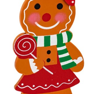 Sujet fillette pain d'épice bois 10 cm