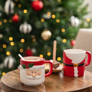 Set de 2 mugs empilables Père Noël