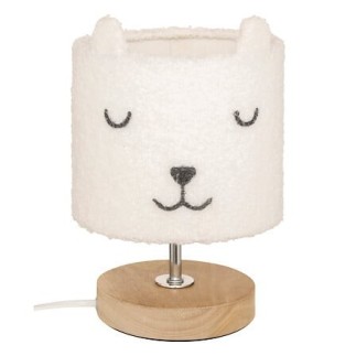 Lampe droite bouclette Toxey haut 22 cm blanc pour chambre d'enfant