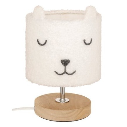 Lampe droite bouclette Toxey haut 22 cm blanc pour chambre d'enfant