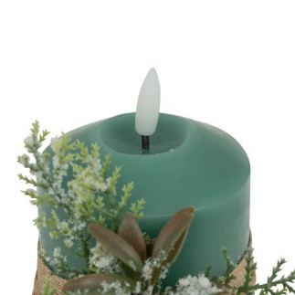 Bougie LED déco branche vert