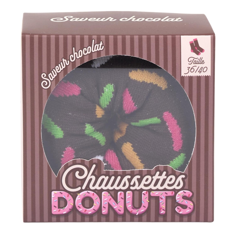 CHAUSSETTE DELISOCKS DESSERT DONUTS MARRON