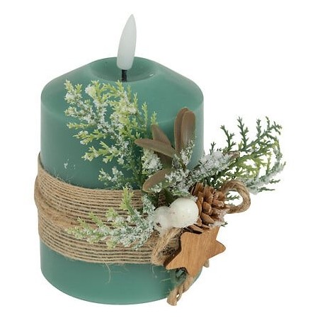 Bougie LED déco branche vert