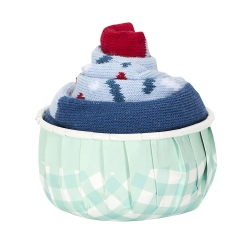 CHAUSSETTE DELISOCKS DESSERT CUPCAKE BLEU
