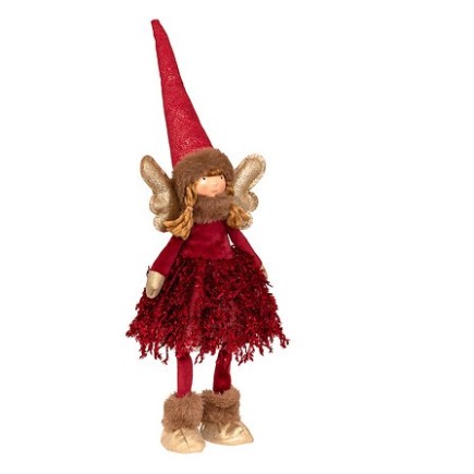 Fée LED debout 48cm rouge