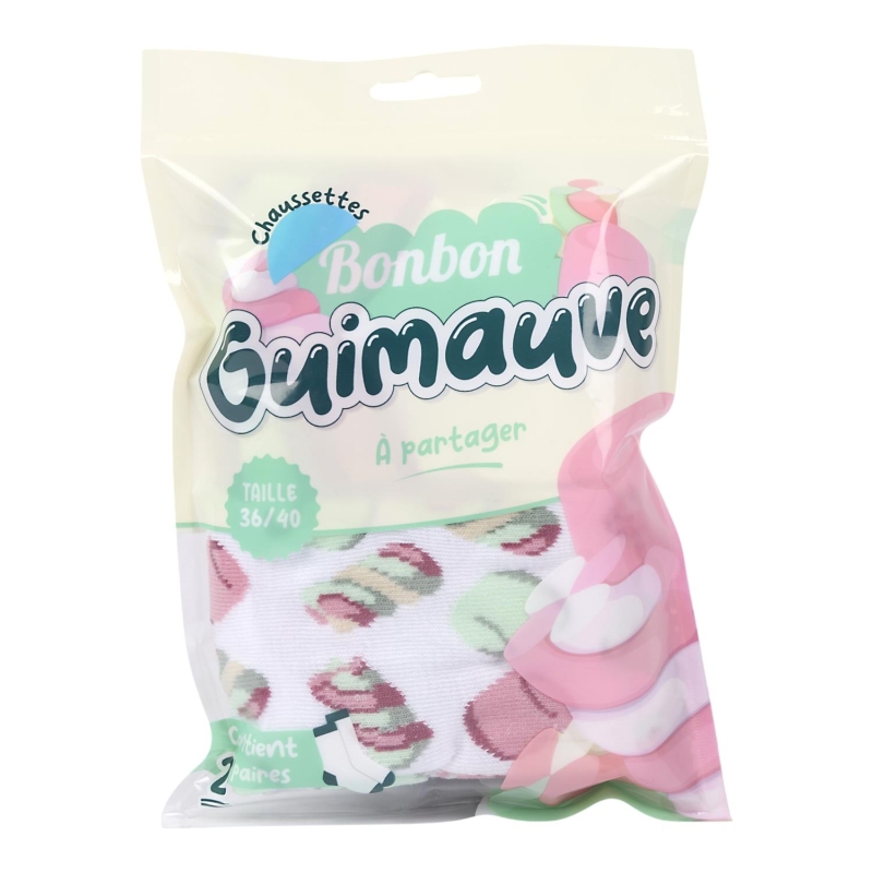 CHAUSSETTES X2 DELISOCKS BONBON GUIMAUVE